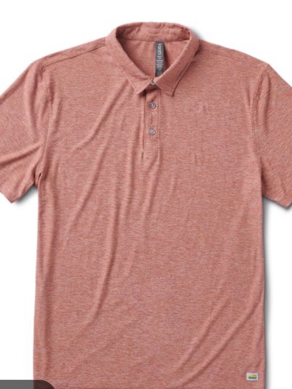 Vuori Strato Tech Men's Heathered Rust Polo Shirt